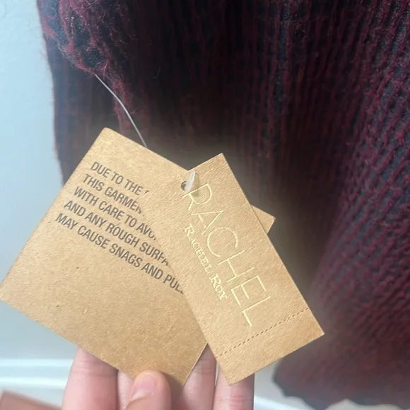 Rachel Rachel Roy size medium red black long sleeve shirt top show your love - Picture 10 of 12